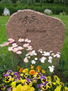 Exempel vångagranit gravsten