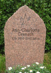 Exempel vångagranit gravsten