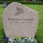 Exempel röd bohusgranit gravsten